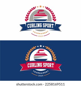 curling sports badge emblem logo