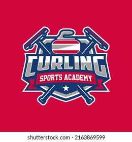 curling sports Logo Template Design