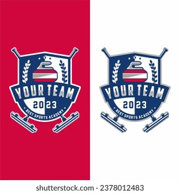 curling sports Logo Template Design