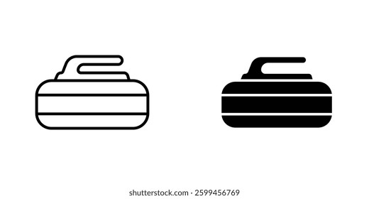 Curling stone flat simple vector icons illustration set.