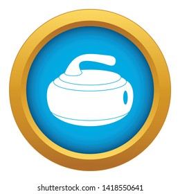 Curling stone icon blue vector isolated on white background for any design