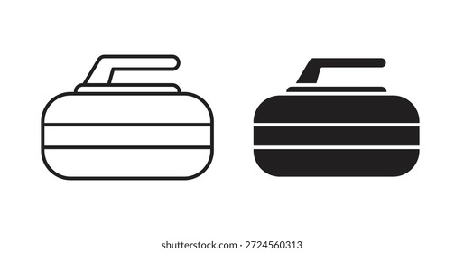 Curling Stein Symbol in doodle und Strich Stil.