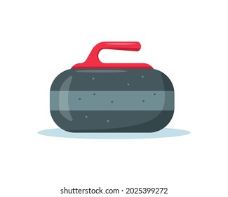 Curling Stone icon isolated on white background. Equipment for curling game. Winter ice Sport element. Flat or cartoon vector illustration.