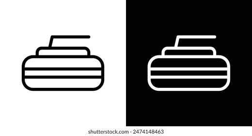 Juego de iconos de curling stone. Símbolo de Vector de roca curling. Señal deportiva.