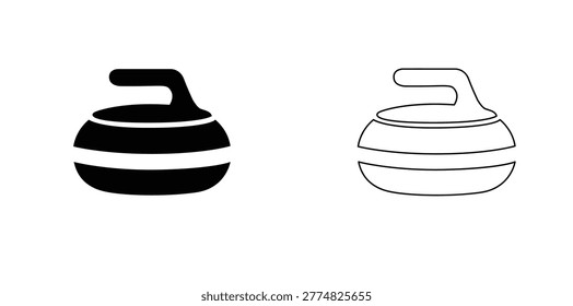 Curling Stone icon Set, Curling Stone Silhouette Vector