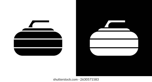 Curling stone icon in solid flat trendy design style.