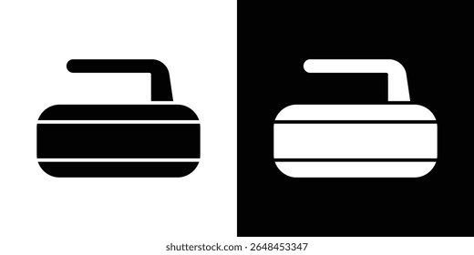 Curling stone icon symbol collection. Flat vector stock illustration.