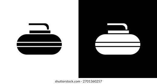 Curling stone icon. Vector illustration. Flat design.