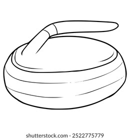 Vector de contorno dibujado a mano de la ilustración de curling stone