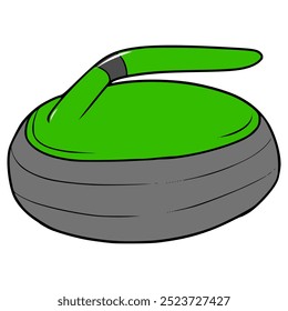 Curling Stone Ilustración Dibujado a mano Vector aislado