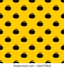 Curling stone pattern seamless vector repeat geometric yellow for any design