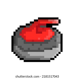 Curling stone pixel art with 32 bit