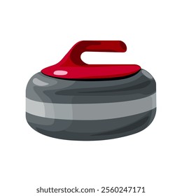 Curling stone set vector illustration. Flat, cartoon style. Winter sport