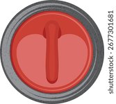 curling stone top view vector drawing.