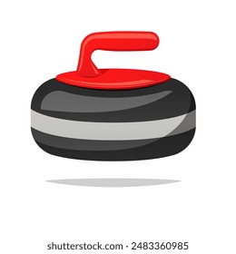 Vector de piedra curling aislado sobre fondo blanco.