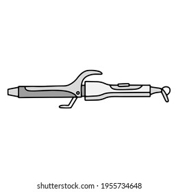 Curling and styling tongs linear Doodle icon