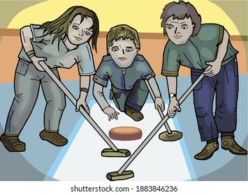 El equipo de curling está listo para jugar