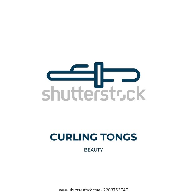 Curling tongs icon.\
Linear vector illustration from beauty collection. Outline curling\
tongs icon vector. Thin line symbol for use on web and mobile apps,\
logo, print media.