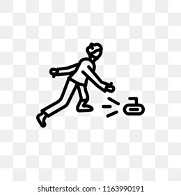 Curling vector icon isolated on transparent background, Curling logo concept