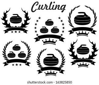 curling vector illustration
