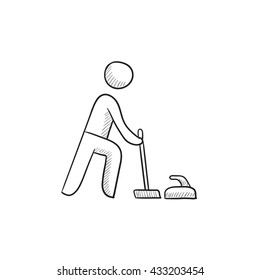 Curling vector sketch icon isolated on background. Hand drawn Curling icon. Curling sketch icon for infographic, website or app.