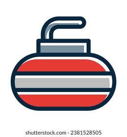 Curling Vector Thick Line Filled Dark Colors Icons For Personal And Commercial Use.
