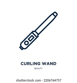 curling wand icon from beauty collection. Thin linear curling wand, curler, hair outline icon isolated on white background. Line vector curling wand sign, symbol for web and mobile