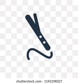Curling Wand vector icon isolated on transparent background, Curling Wand transparency concept can be used web and mobile