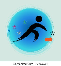 Curling - Winter games icon.