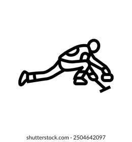 curling winter sport line icon vector. curling winter sport sign. isolated contour symbol black illustration