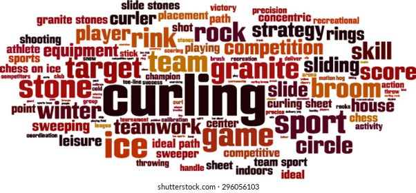 Curling word cloud concept. Vector illustration