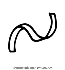 Curls abstract confetti ribbon. Hand drawn simple doodle elements for decoration. Isolated sketch on white background. Vector illustration