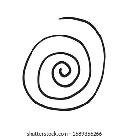 Curls abstract scribble with hand drawn line. Simple doodle elements for decoration in design. Isolated sketch on white background. Vector illustration
