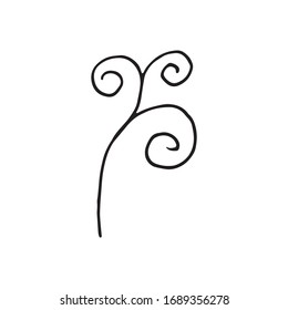 Los rizos abstractos garabatean con línea dibujada a mano. Elementos sencillos de doodle para la decoración en diseño. Esbozo aislado sobre fondo blanco. Ilustración del vector