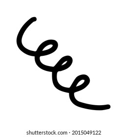 Curls abstract scribble with hand drawn line. Simple doodle elements for decoration in design. Isolated sketch on white background. Vector illustration for art