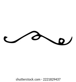 Curls abstract scribble with hand drawn line. Doodle decorative curl. Vector illustration
