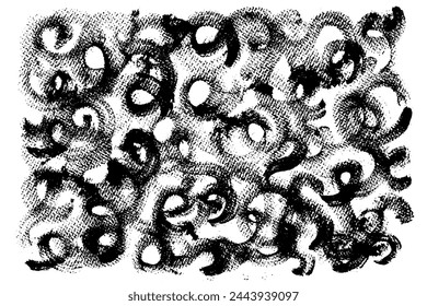 Curls, circles, waves. Abstract messy texture. Chaotic backdrop. 
