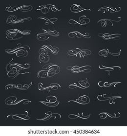 A lot of curls. Different kind of shapes. Something combined, something grouped. Still can be transformable. All vector