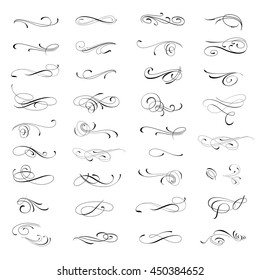 A lot of curls. Different kind of shapes. Something combined, something grouped. Still can be transformable. All vector