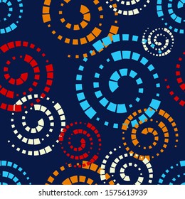 Curls. Ethnic boho seamless background. Tribal pattern. Folk motif. Vector illustration for web design or print.