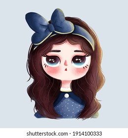 Curls Hair Big Eyes Little Girl