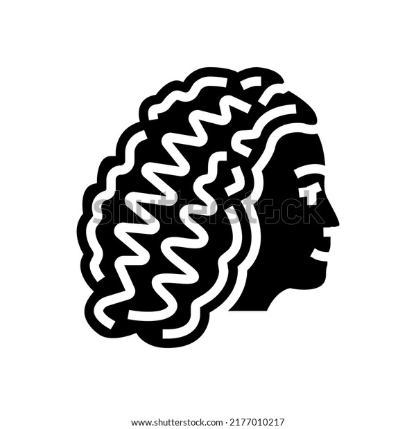 curls hairstyle glyph icon vector. curls\
hairstyle sign. isolated symbol\
illustration