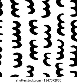 Curls Hand drawn Seamless vector pattern from Cute Shapes set