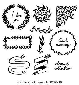 curls with leaves black collection