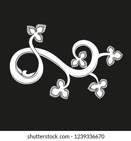 Curls and scrolls with floral elements for design