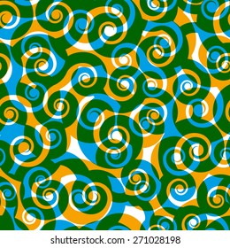 Curls seamless pattern, vector background.