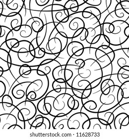 Curls. Seamless vector wallpaper
