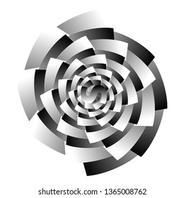 Curls and spirals,mesmerizing and hypnotic background.  Surrealism. Psychology and philosophy, a poster for printing. Black and white fractal background. Escher style. Images in the style of optical v