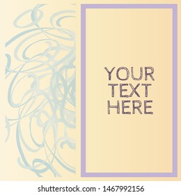 Curls and swirls pastel invitation template in pastel blue and pink