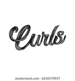 Curls text on white background.